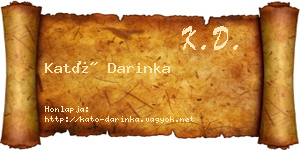 Kató Darinka névjegykártya